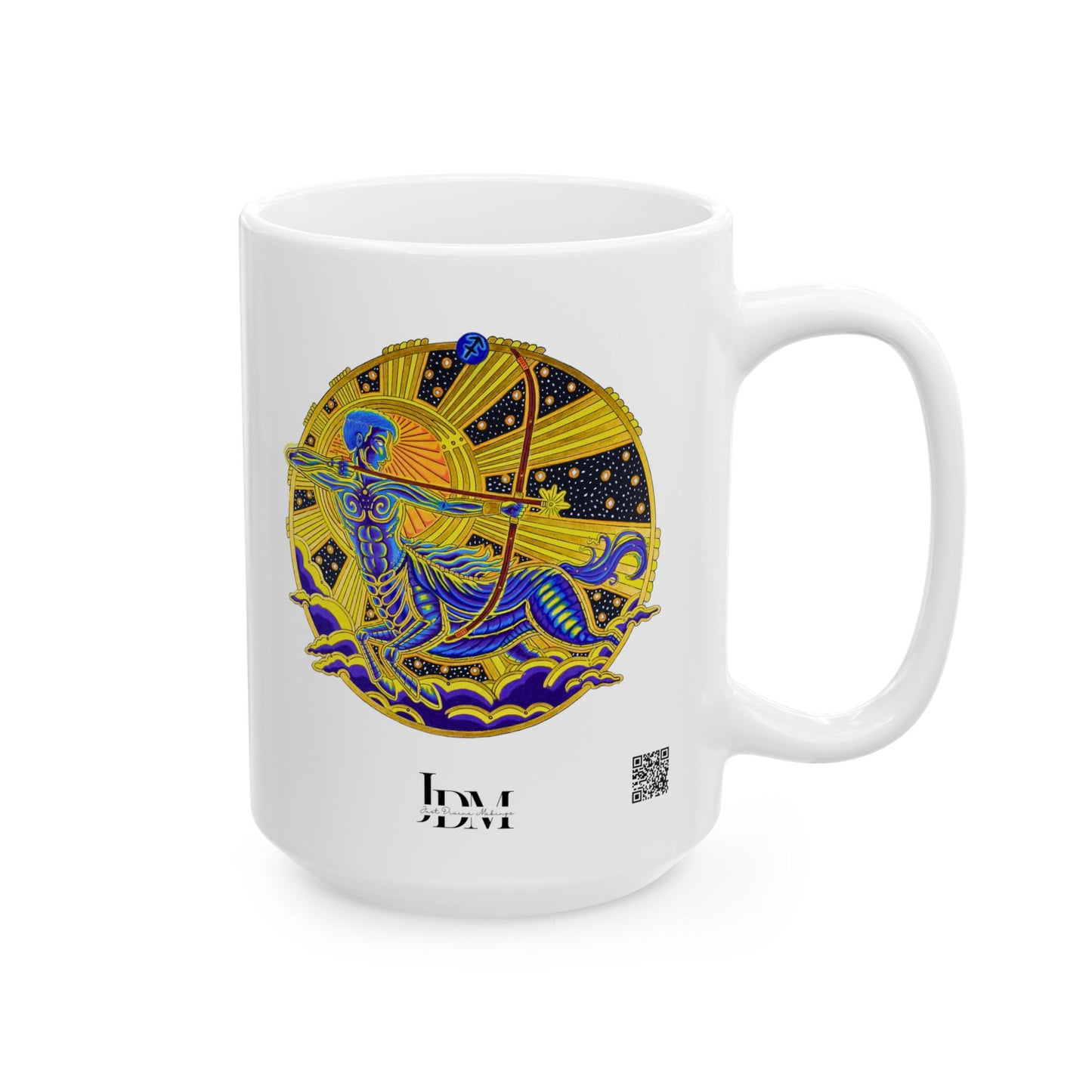 Sagittarius Zodiac Mug – Hand-Drawn Celestial Design (Non-AI)