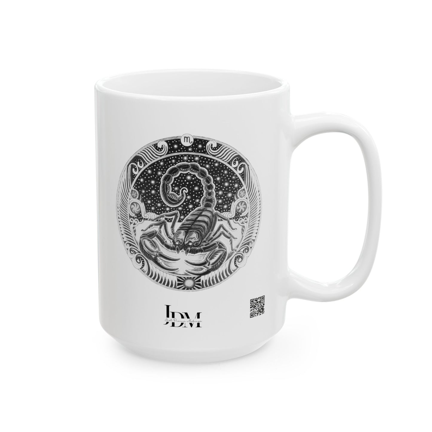 Scorpio Zodiac Mug – Hand-Drawn Celestial Design (Non-AI) Universal