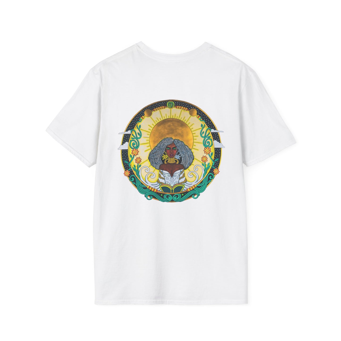 Virgo Zodiac Crew Neck T-Shirt – Hand-Drawn Celestial Design (Non-AI)