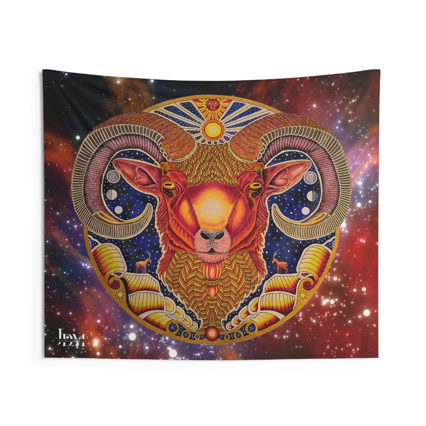 Aries Wall Tapestry, Bohemian Decor, Astrology Art, Zodiac Wall Hanging, Celestial Home Decor, Spiritual Gift