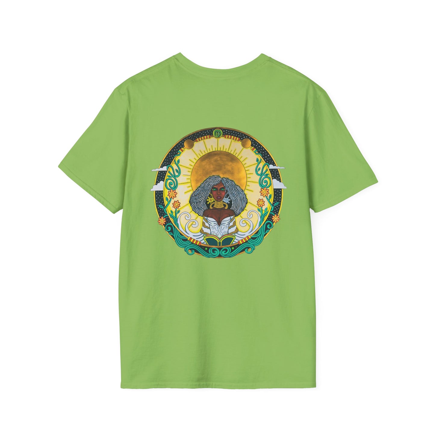 Virgo Zodiac Crew Neck T-Shirt – Hand-Drawn Celestial Design (Non-AI)