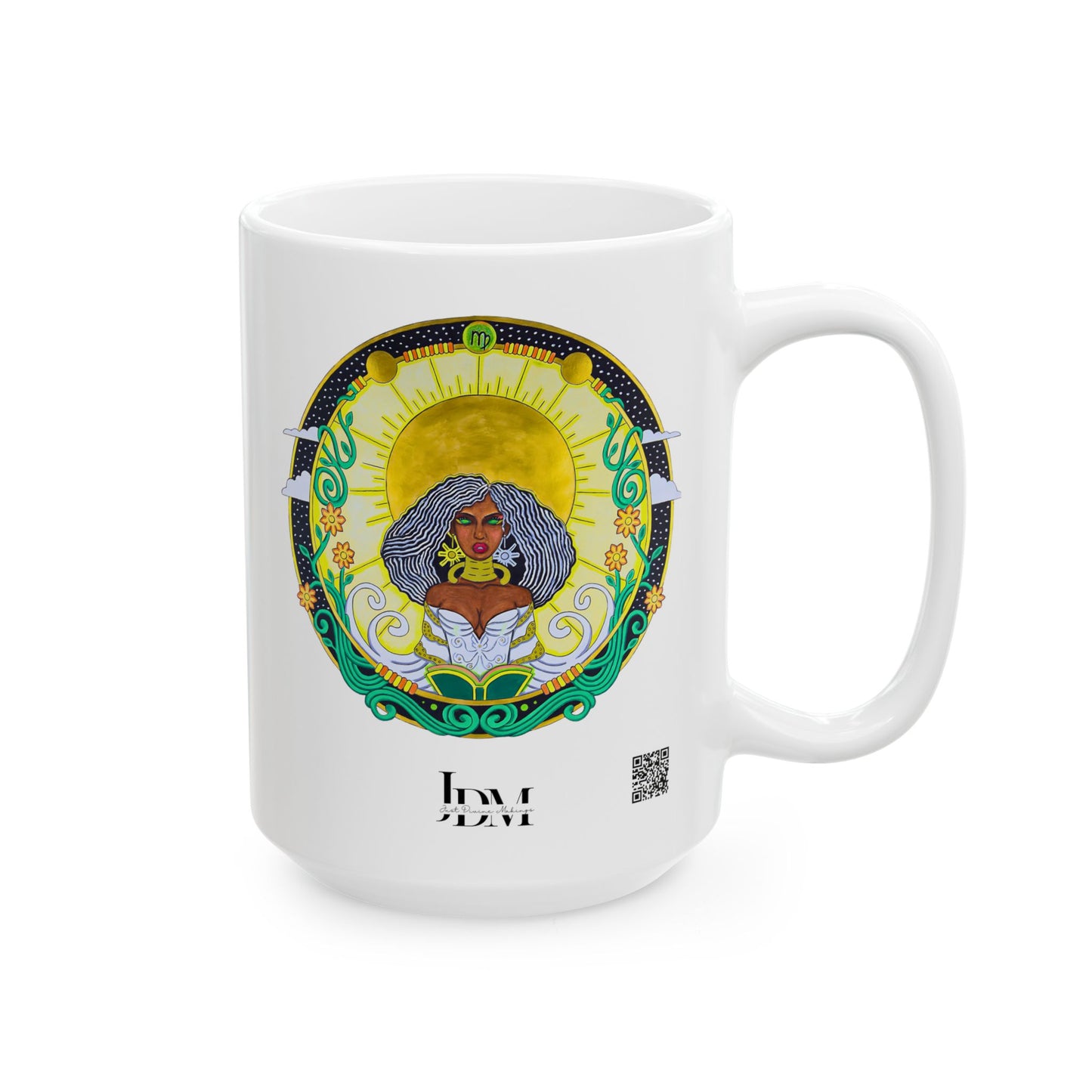 Virgo Zodiac Mug – Hand-Drawn Celestial Design (Non-AI)
