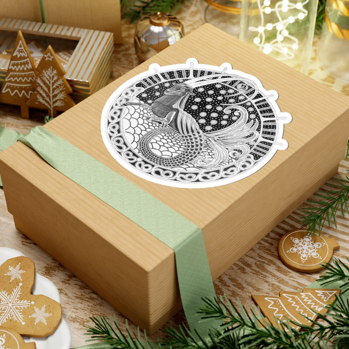 Capricorn Zodiac Kiss-Cut Sticker - Hand-Drawn Celestial Design (Non-AI) Universal