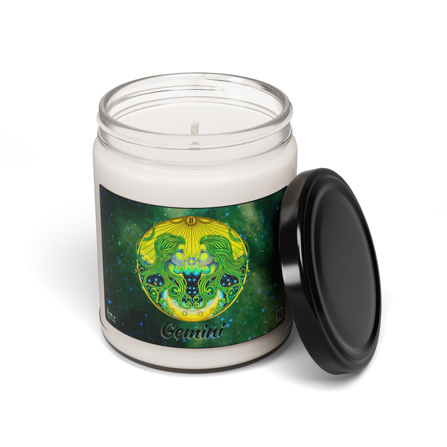 Gemini Zodiac Soy Candle - Hand-Drawn Celestial Design (Non-AI)