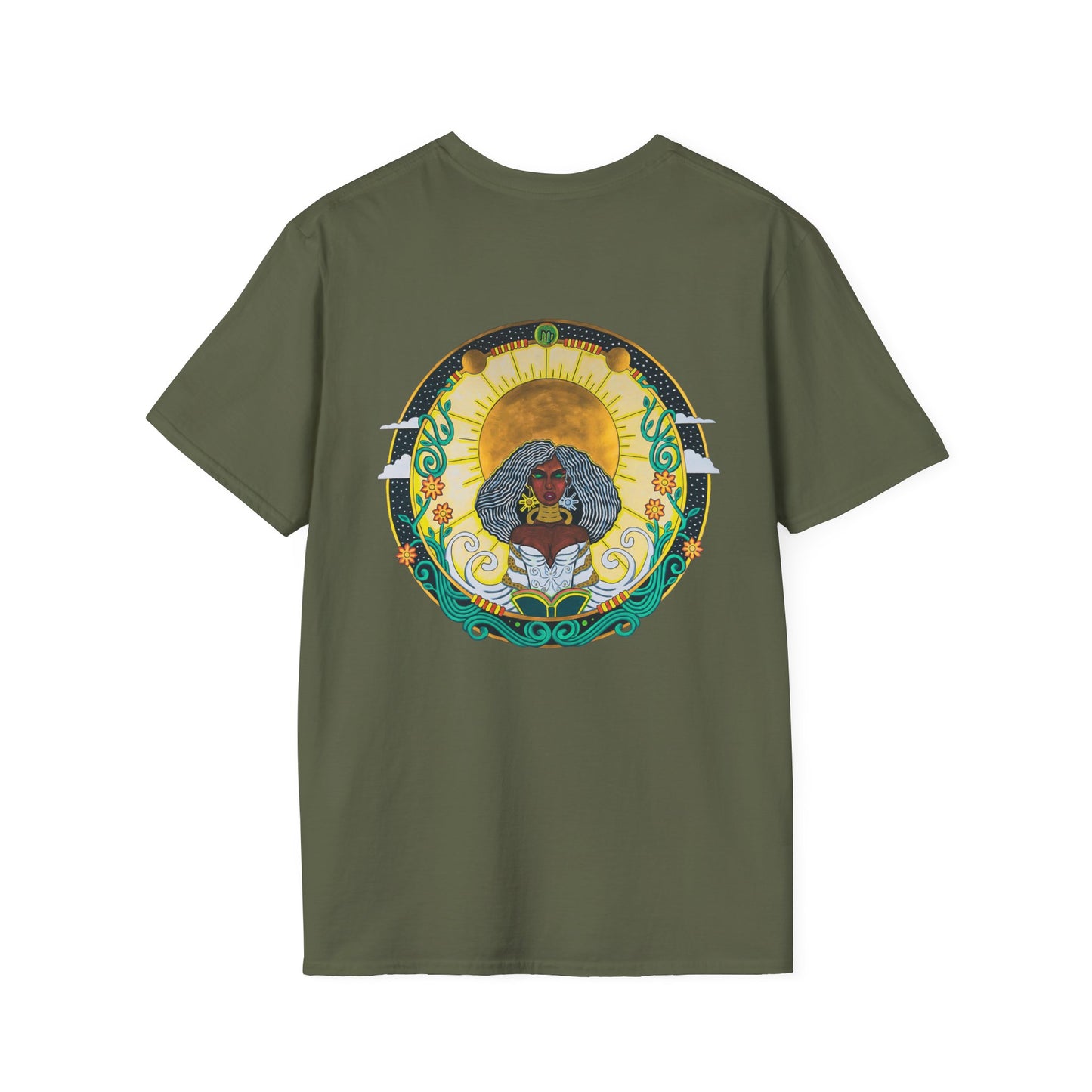 Virgo Zodiac Crew Neck T-Shirt – Hand-Drawn Celestial Design (Non-AI)