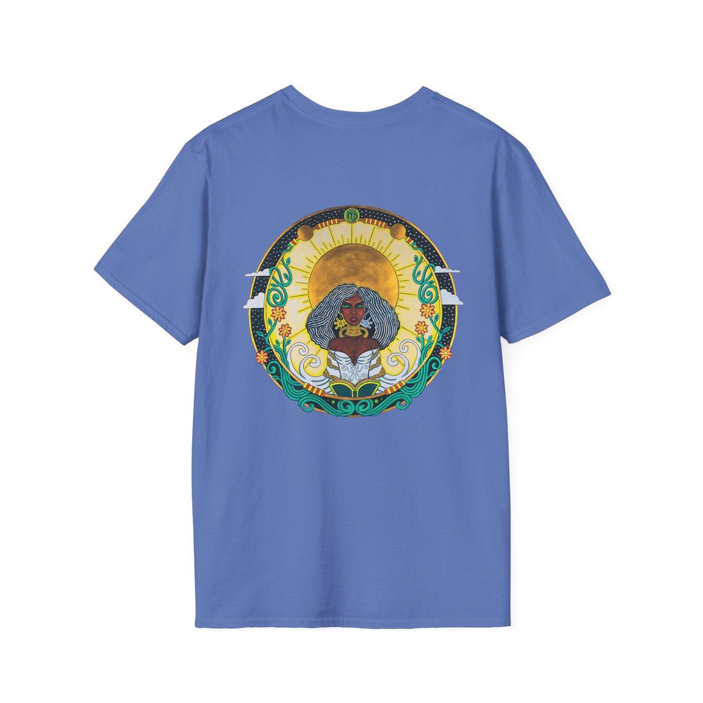 Virgo Zodiac Crew Neck T-Shirt – Hand-Drawn Celestial Design (Non-AI)