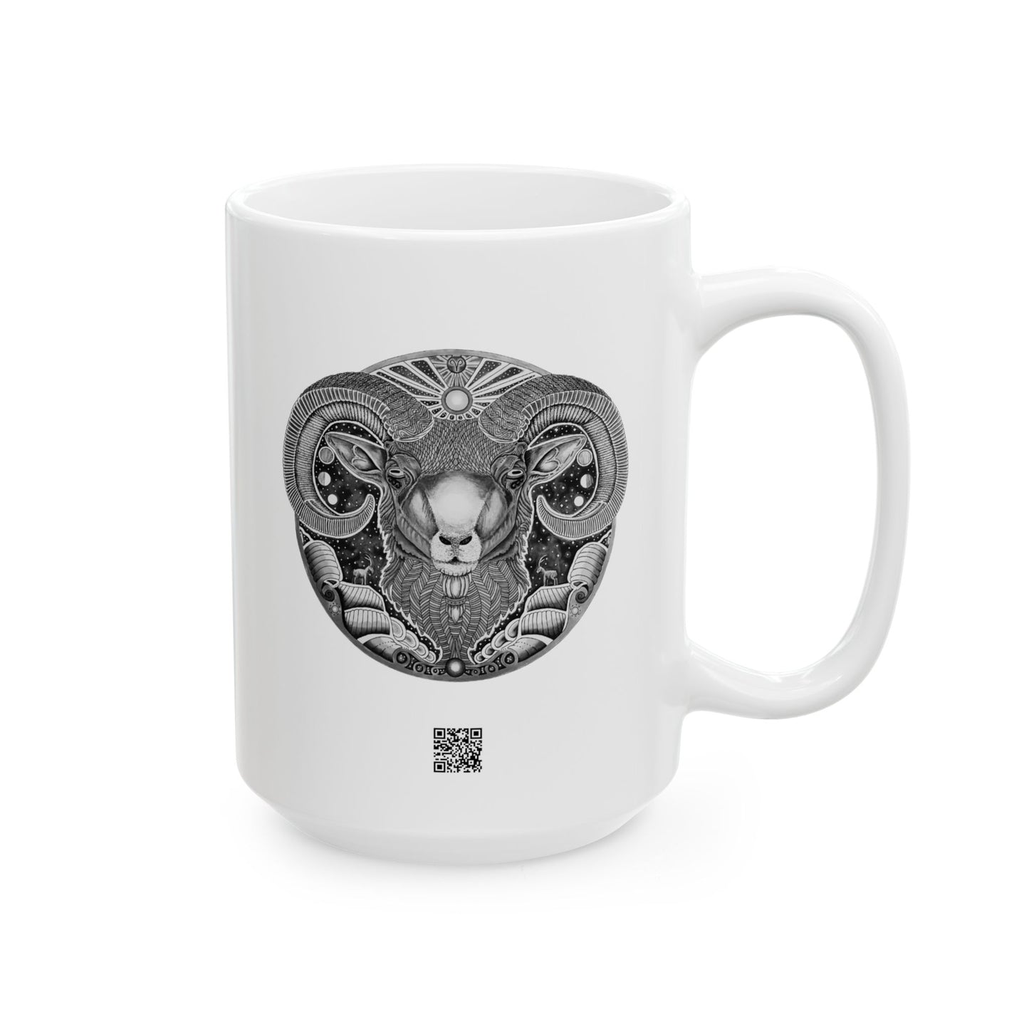 Aries Zodiac 11oz Mug - Hand-Drawn Celestial Design (Non-AI) Universal