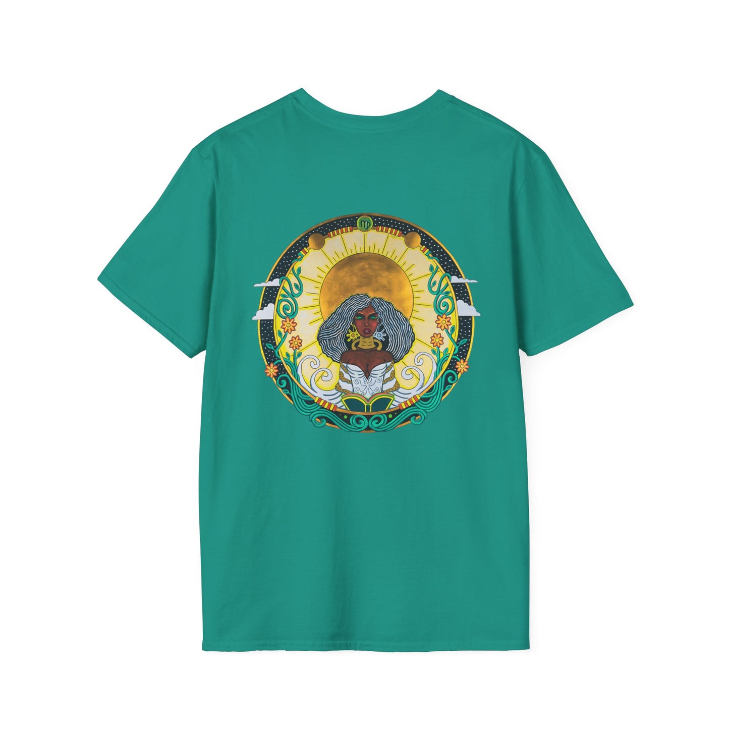 Virgo Zodiac Crew Neck T-Shirt – Hand-Drawn Celestial Design (Non-AI)