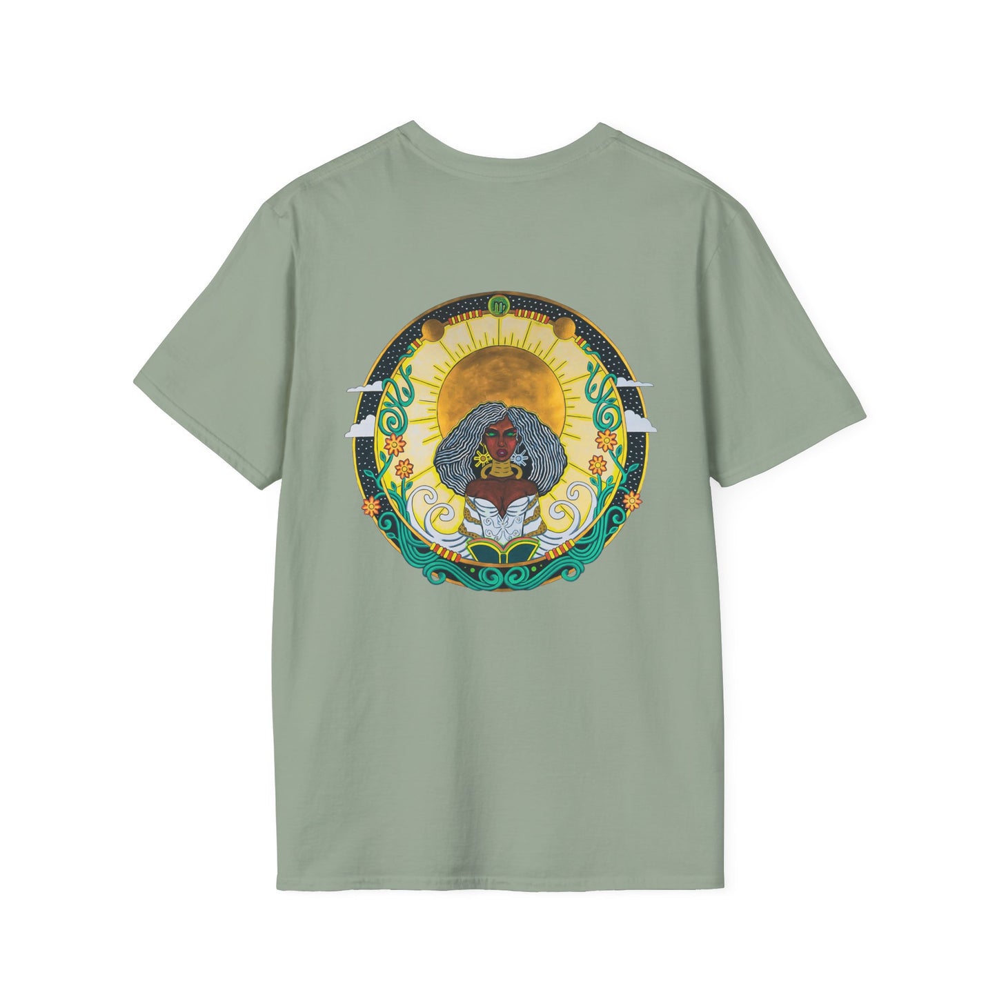 Virgo Zodiac Crew Neck T-Shirt – Hand-Drawn Celestial Design (Non-AI)