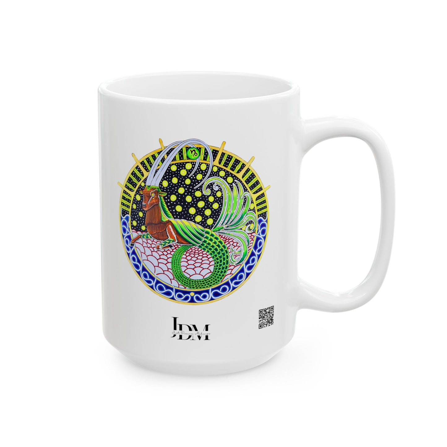 Capricorn Zodiac Mug – Hand-Drawn Celestial Design (Non-AI)