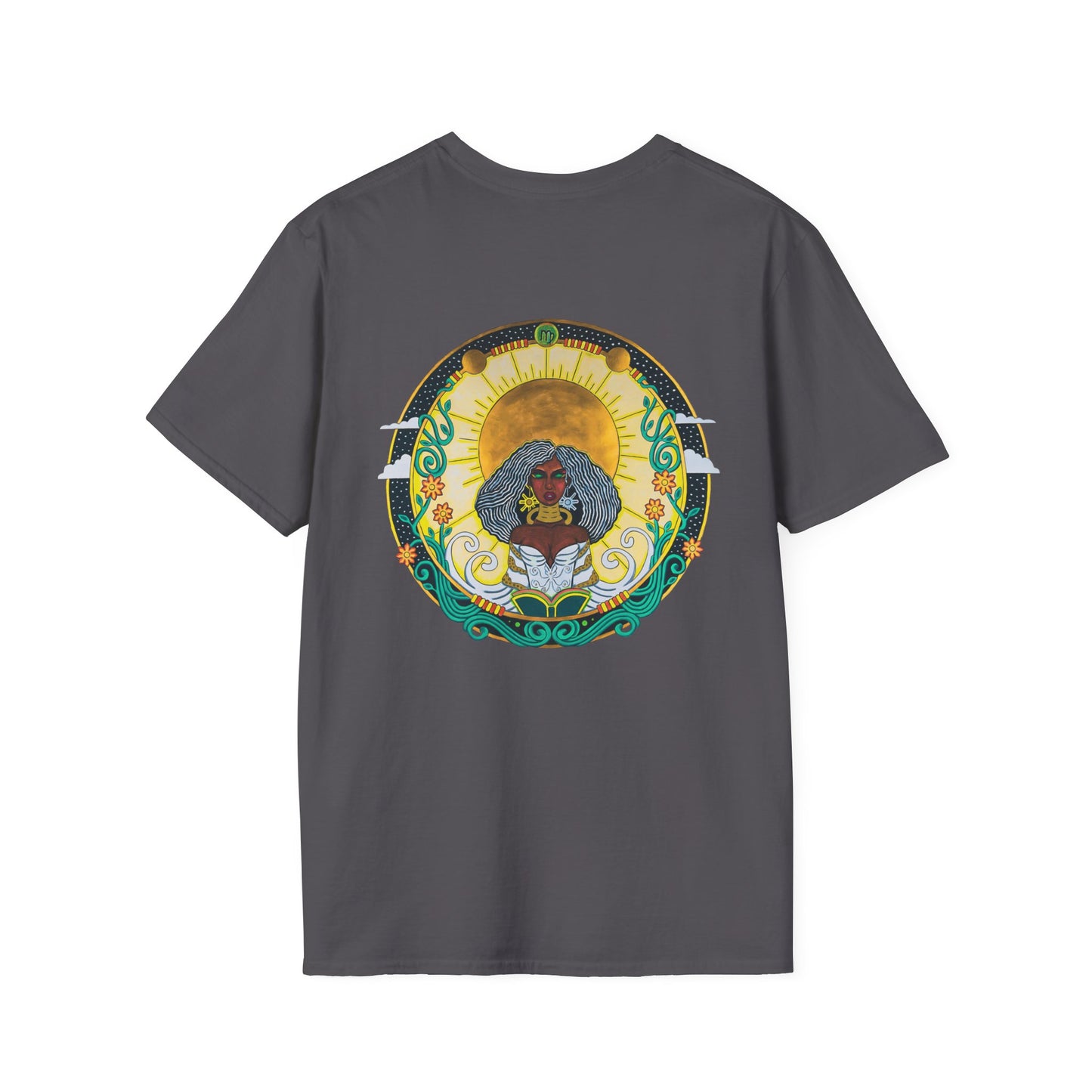Virgo Zodiac Crew Neck T-Shirt – Hand-Drawn Celestial Design (Non-AI)