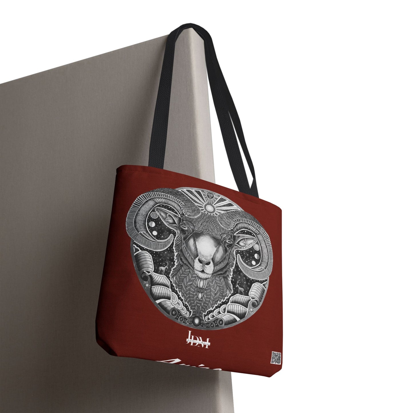Aries Zodiac Tote Bag - Hand-Drawn Celestial Design (Non-AI) Universal