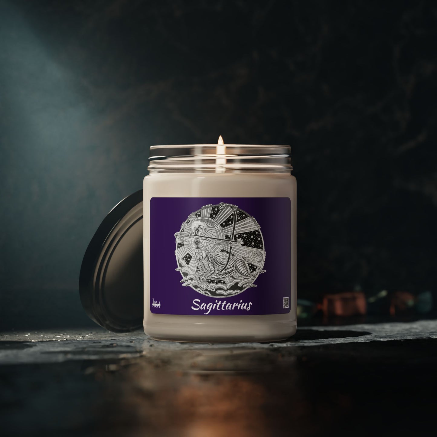 Hand-Drawn Aries Sagittarius Soy Candle | Astrology Horoscope | Celestial Scented Vegan Candle | Fire Sign Birthday Gift | Non-AI Original Art | Universal Decor