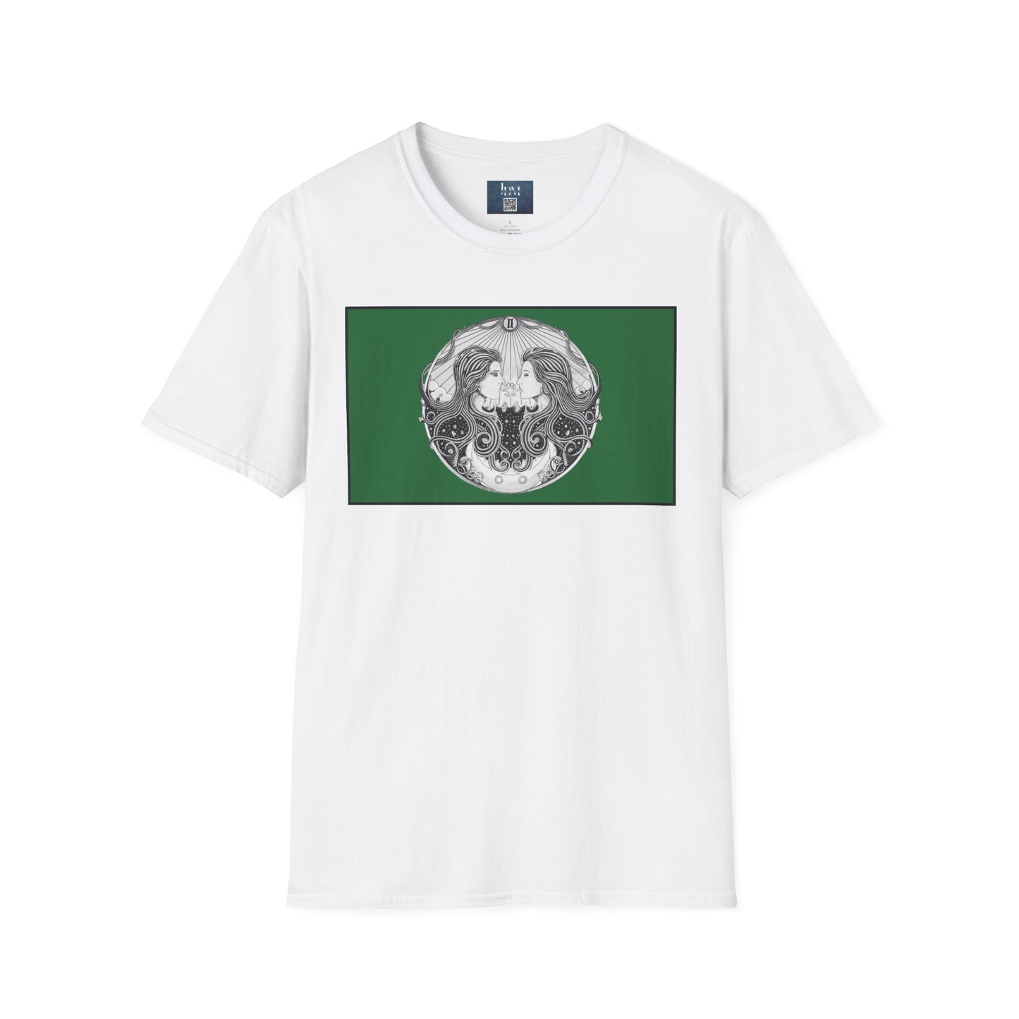 Gemini Zodiac Softstyle T-Shirt - Hand-Drawn Celestial Design (Non-AI) Universal