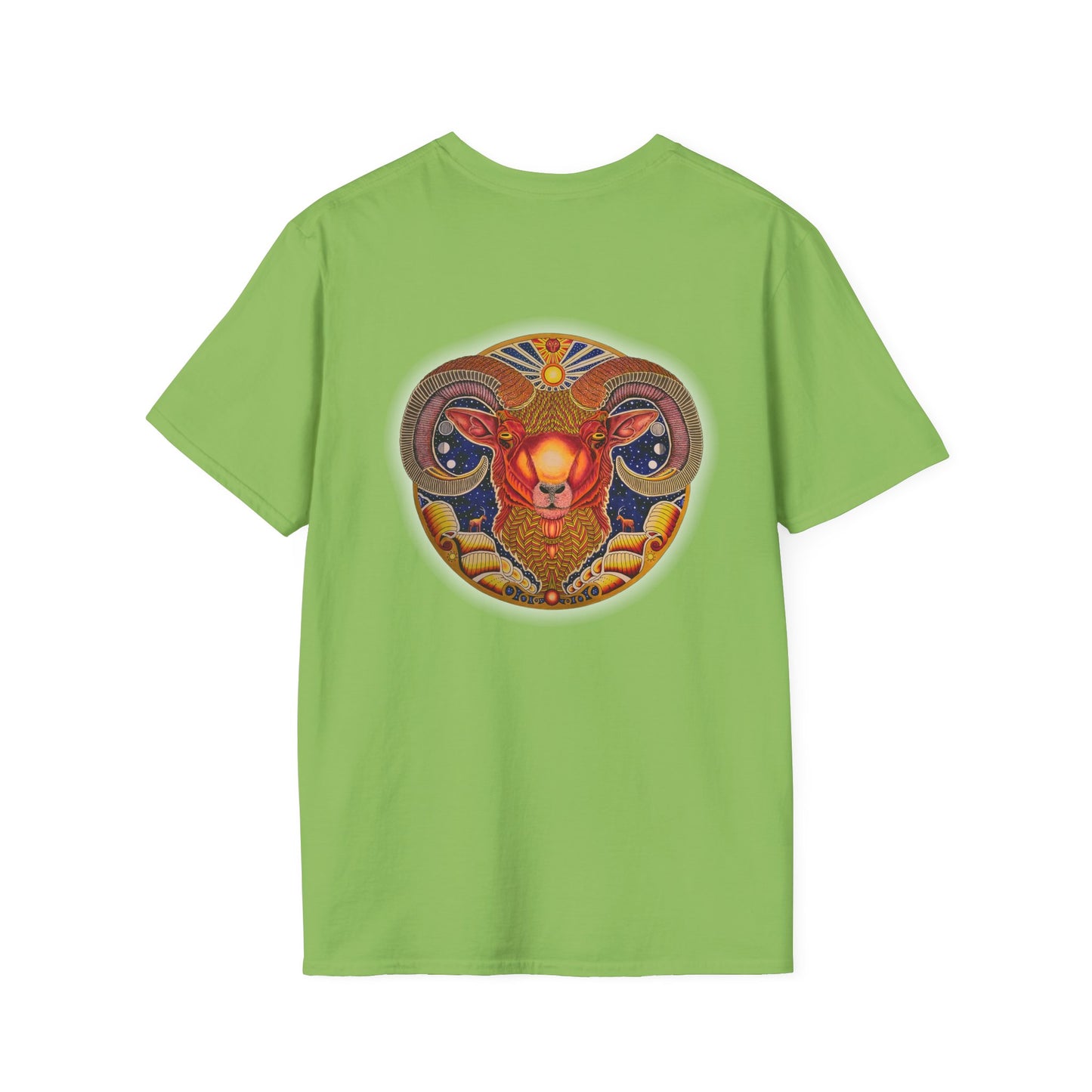 Aries Zodiac Softstyle T-Shirt - Hand-Drawn Celestial Design (Non-AI)