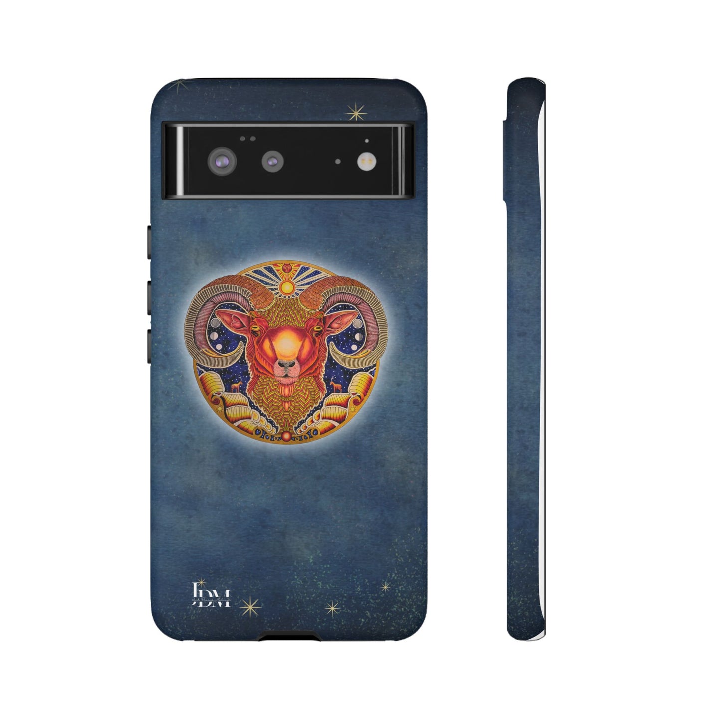 Aries Zodiac Phone Case - Hand-Drawn Celestial Design (Non-AI)