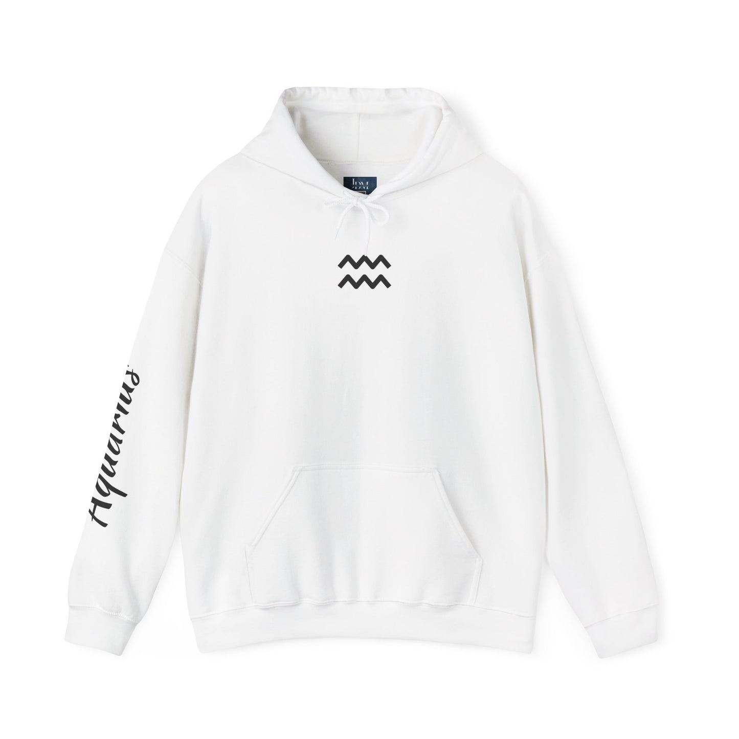 Aquarius Zodiac Hoodie – Hand-Drawn Celestial Design (Non-AI)