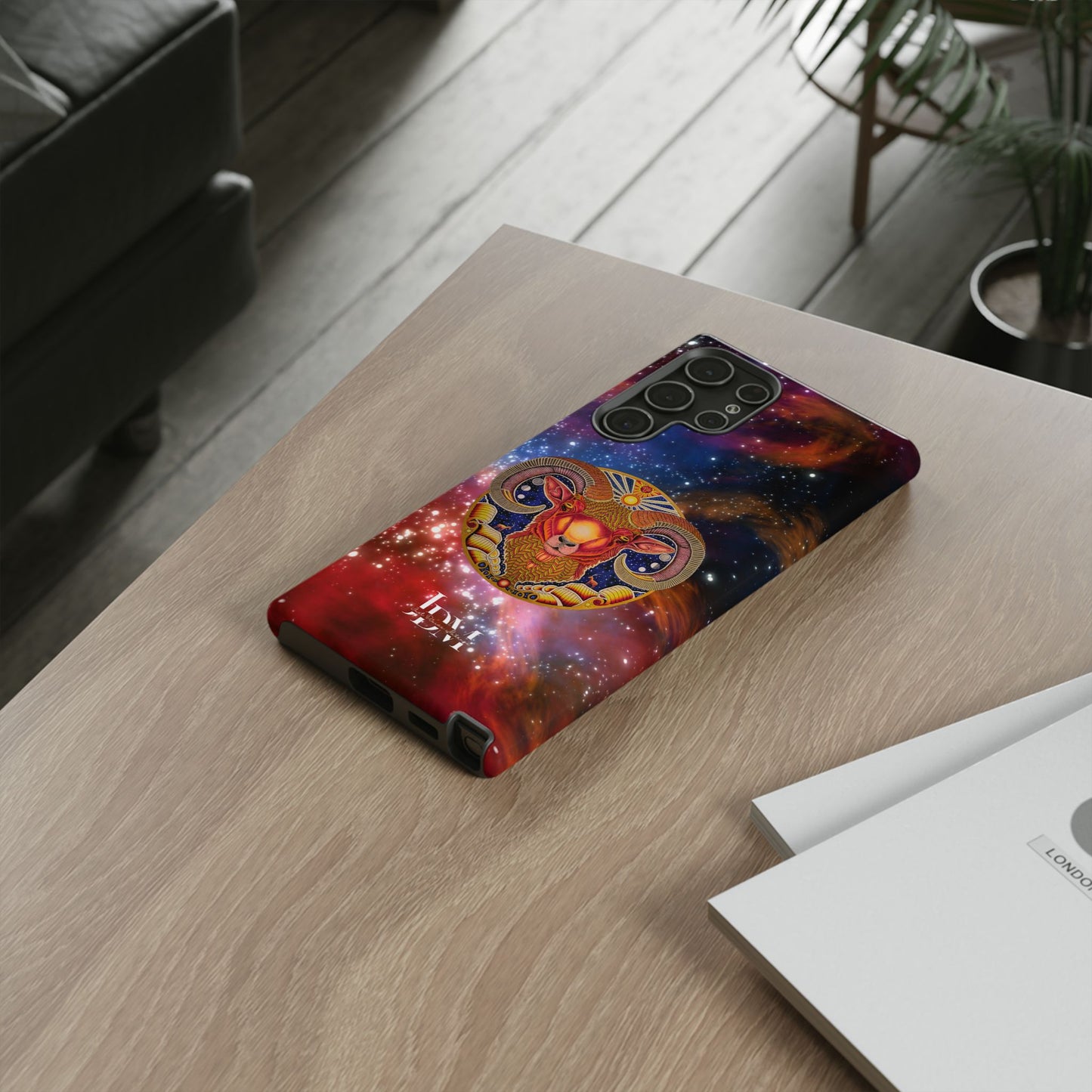 Aries Zodiac Tough Phone Case – Hand-Drawn Celestial Design (Non-AI)
