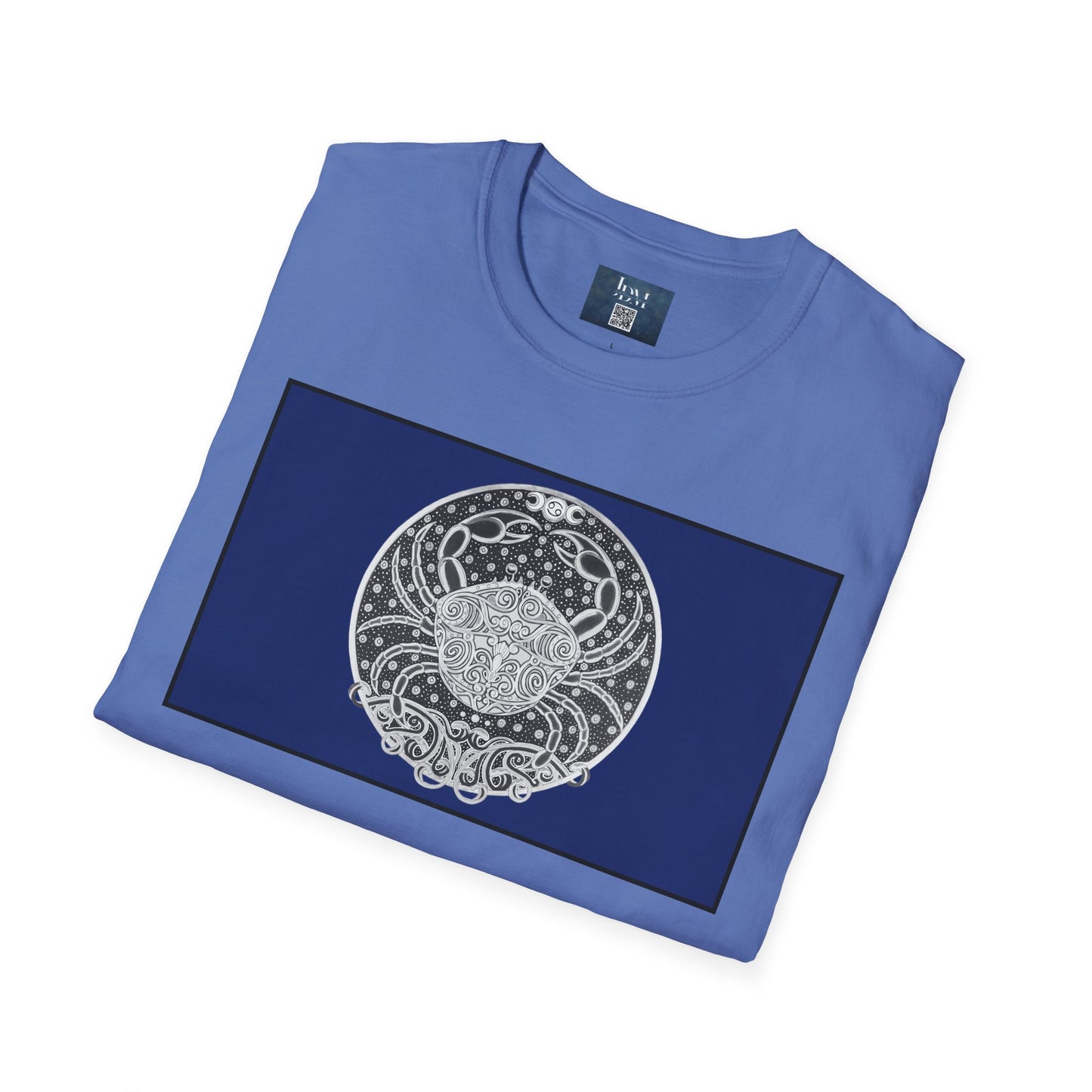 Cancer Zodiac Crew Neck T-Shirt – Hand-Drawn Celestial Design (Non-AI) Universal