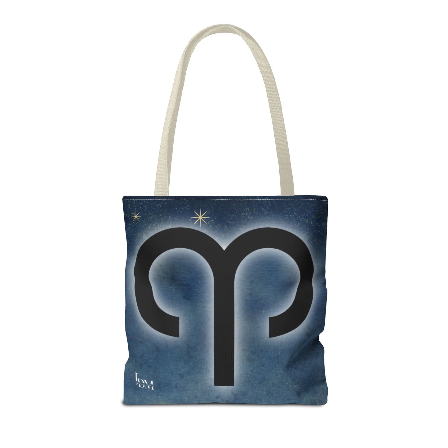 Aries Zodiac Tote Bag - Hand-Drawn Celestial Design (Non-AI)