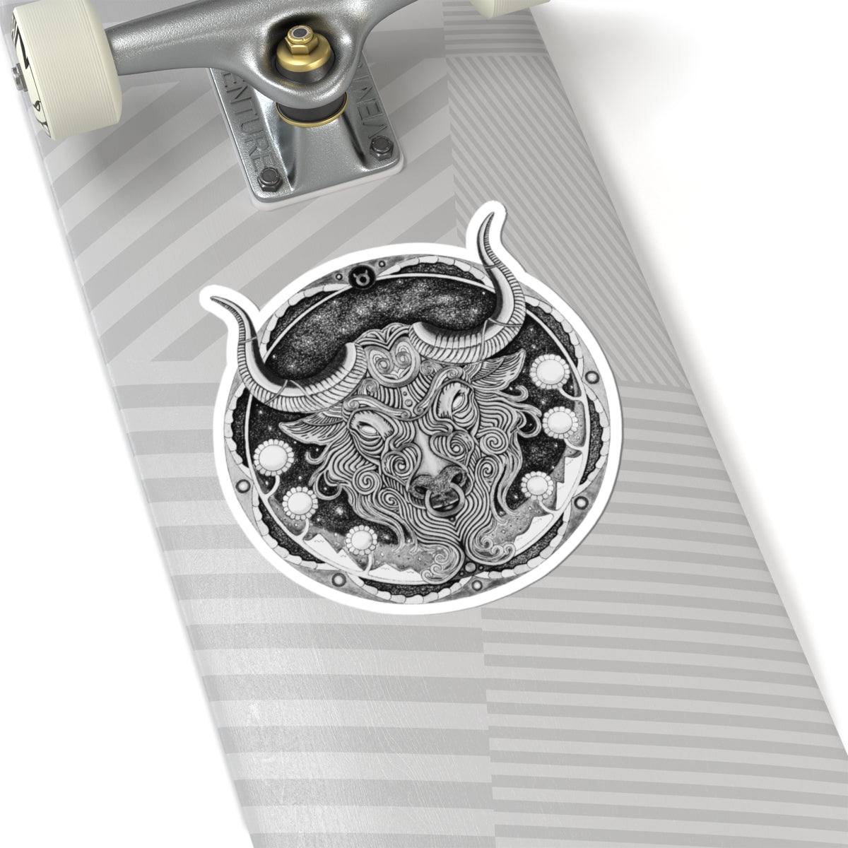 Taurus Zodiac Kiss-Cut Sticker - Hand-Drawn Celestial Design (Non-AI) Universal