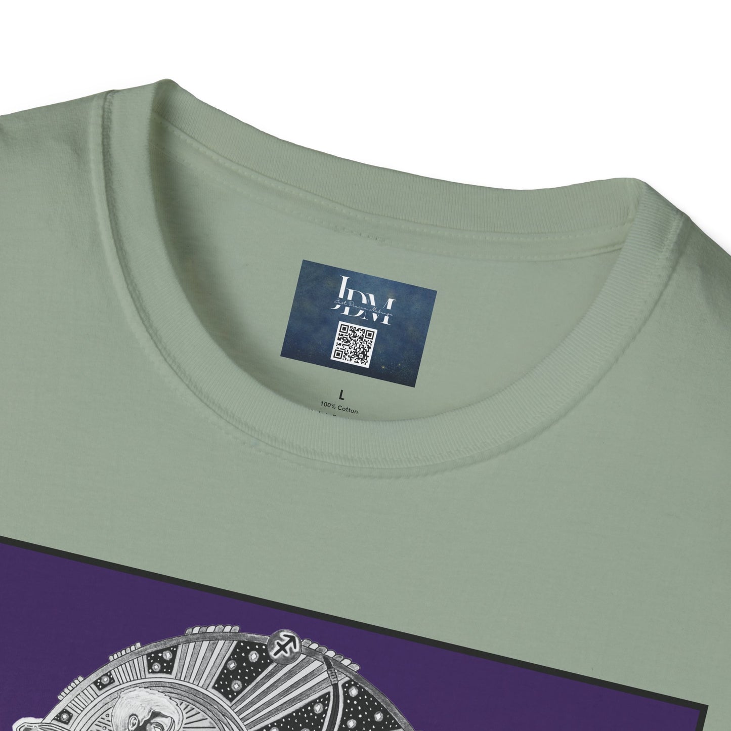 Sagittarius Zodiac Crew Neck T-Shirt – Hand-Drawn Celestial Design (Non-AI) Universal