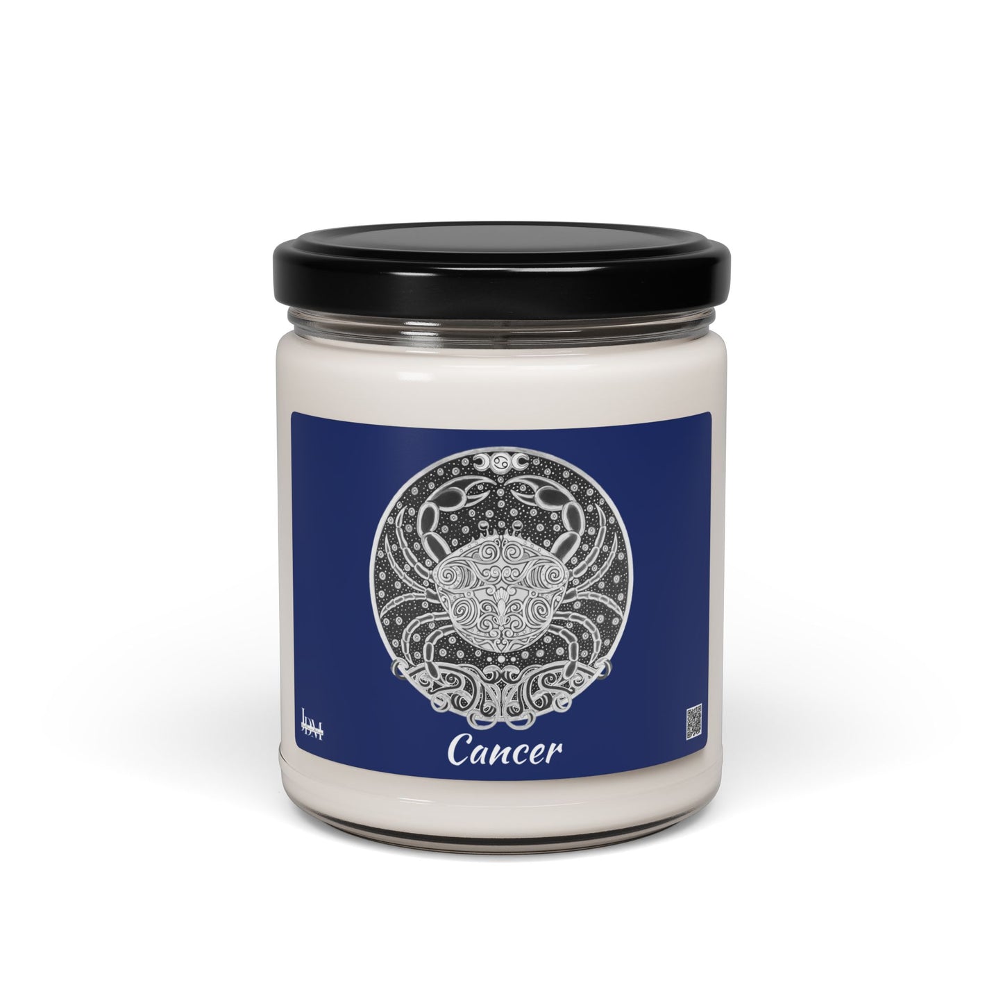 Hand-Drawn Cancer Zodiac Soy Candle | Astrology Horoscope | Celestial Scented Vegan Candle | Fire Sign Birthday Gift | Non-AI Original Art | Universal Decor