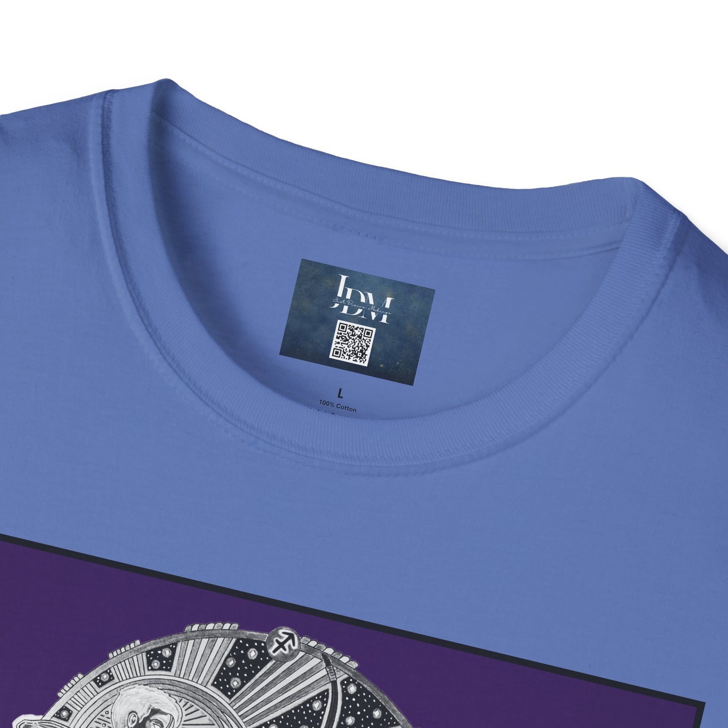 Sagittarius Zodiac Crew Neck T-Shirt – Hand-Drawn Celestial Design (Non-AI) Universal