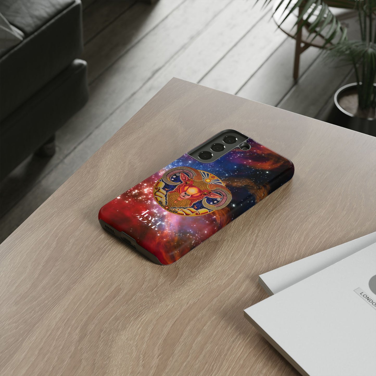 Aries Zodiac Tough Phone Case – Hand-Drawn Celestial Design (Non-AI)