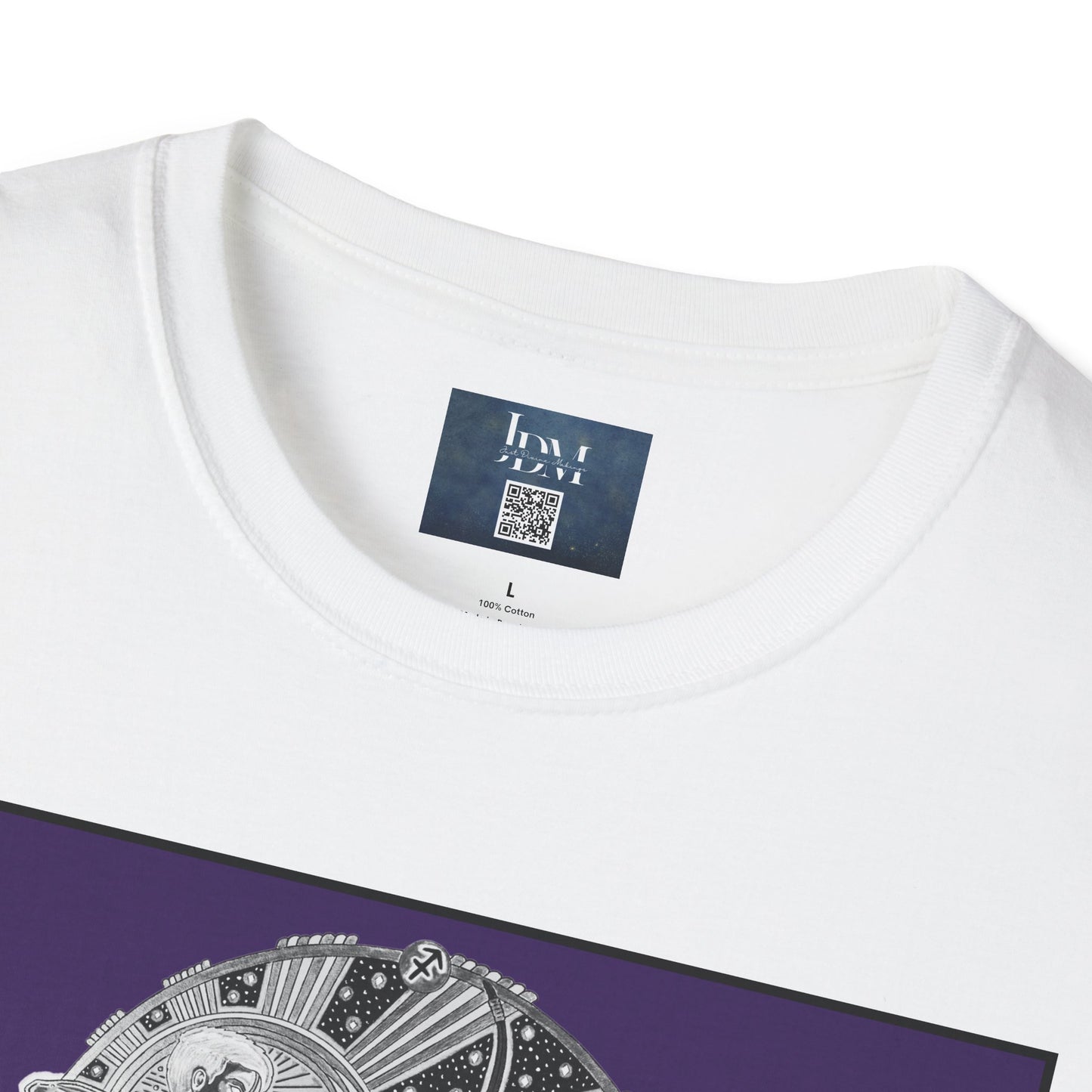 Sagittarius Zodiac Crew Neck T-Shirt – Hand-Drawn Celestial Design (Non-AI) Universal