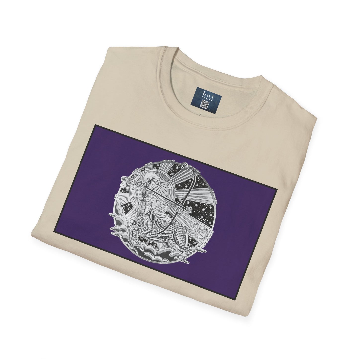 Sagittarius Zodiac Crew Neck T-Shirt – Hand-Drawn Celestial Design (Non-AI) Universal