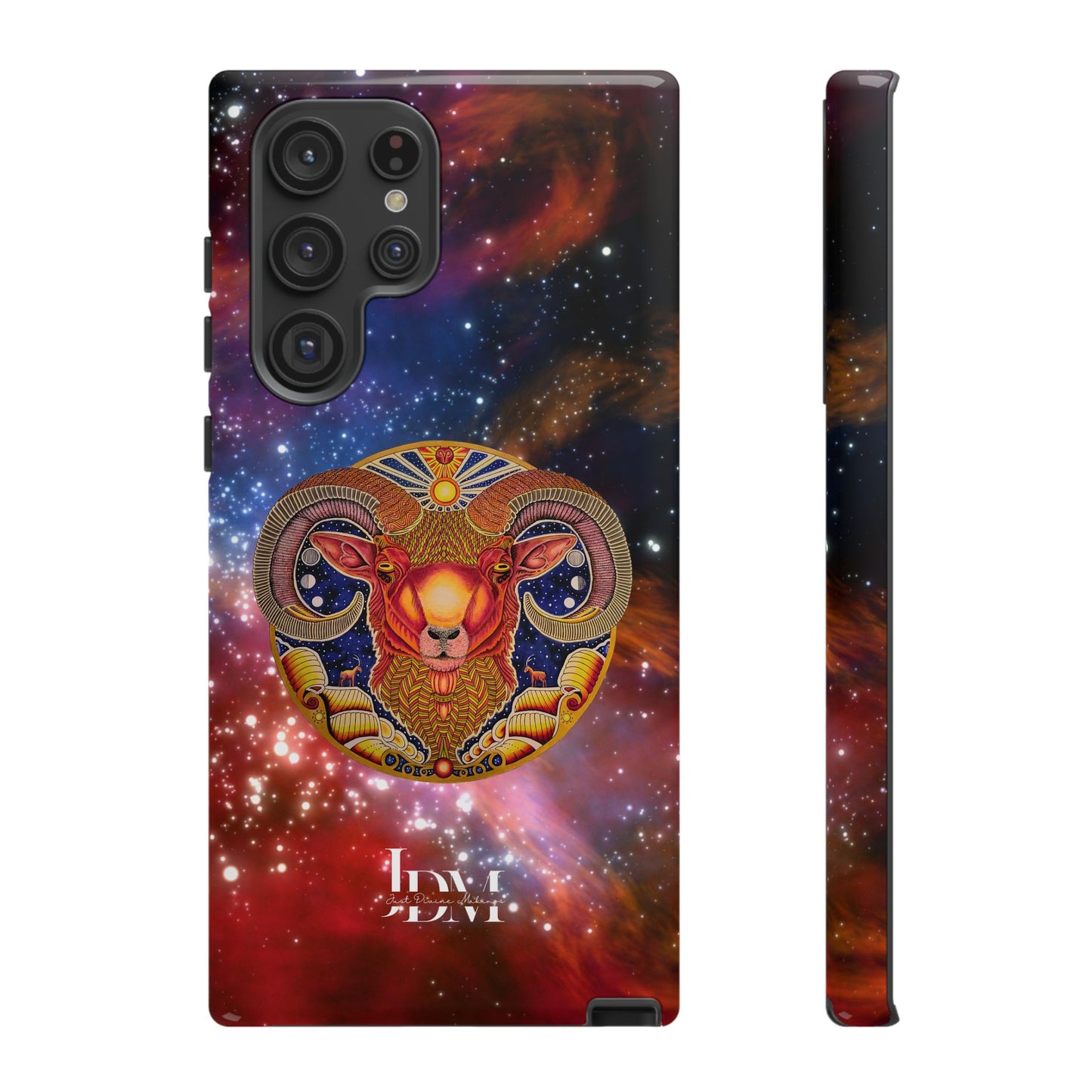 Aries Zodiac Tough Phone Case – Hand-Drawn Celestial Design (Non-AI)