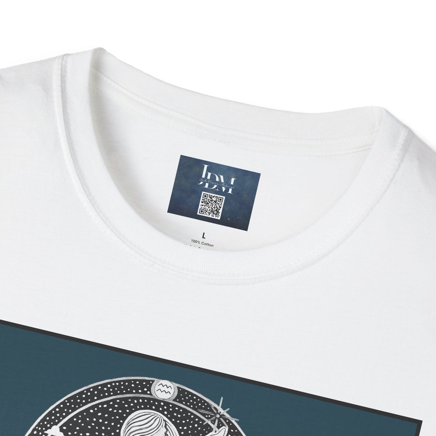 Aquarius Zodiac Crew Neck T-Shirt – Hand-Drawn Celestial Design (Non-AI) Universal