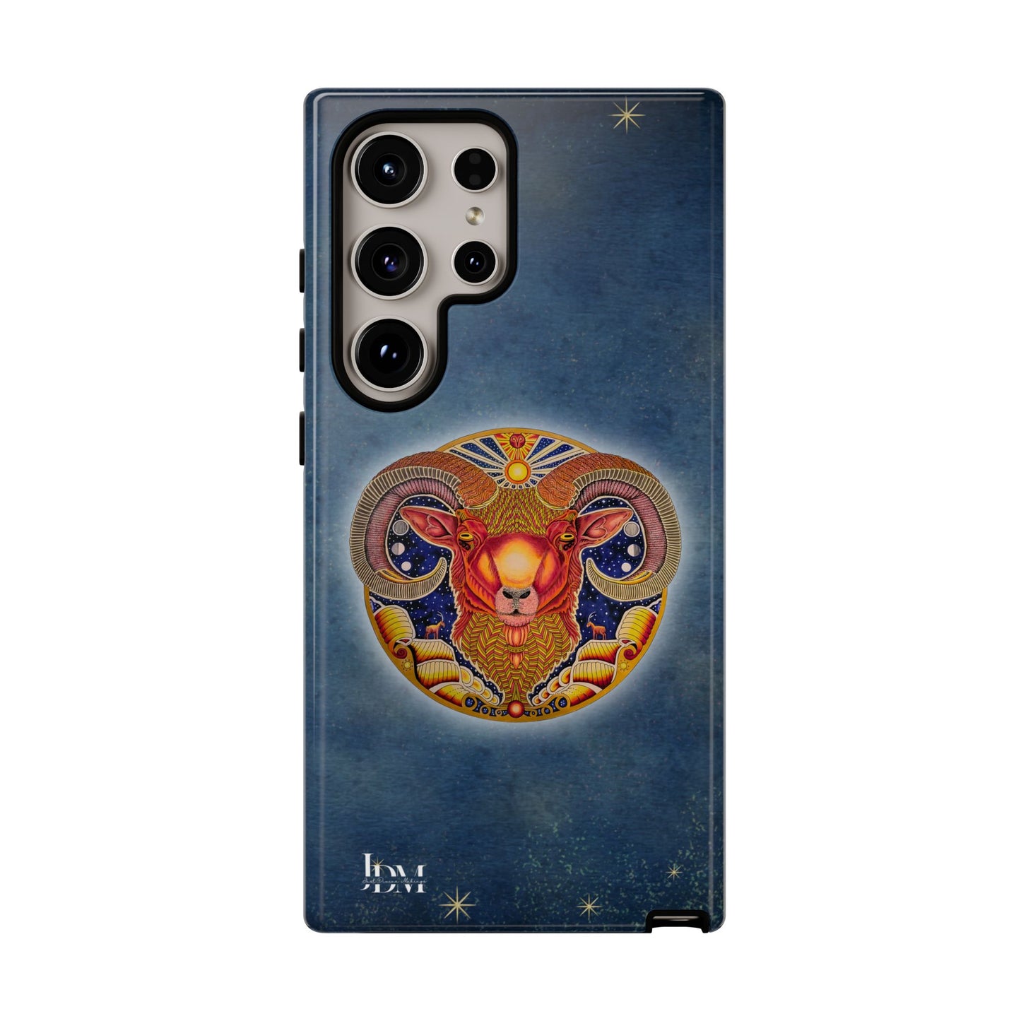 Aries Zodiac Phone Case - Hand-Drawn Celestial Design (Non-AI)