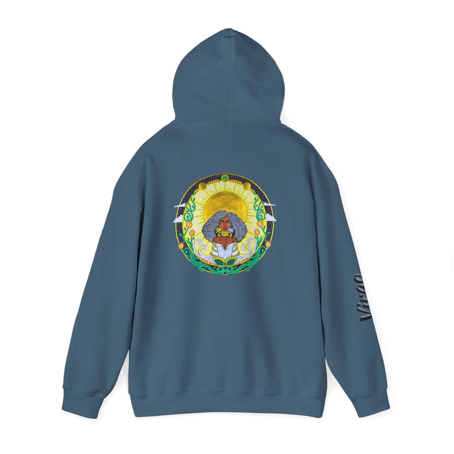 Virgo Zodiac Hoodie – Hand-Drawn Celestial Design (Non-AI)