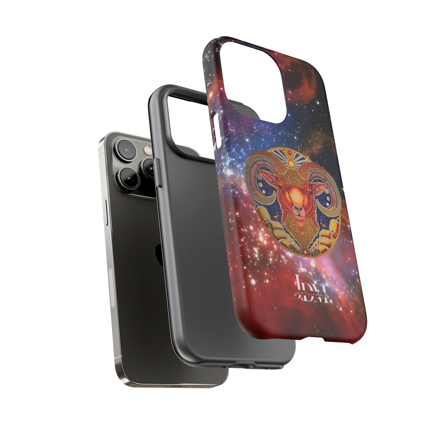 Aries Zodiac Tough Phone Case – Hand-Drawn Celestial Design (Non-AI)