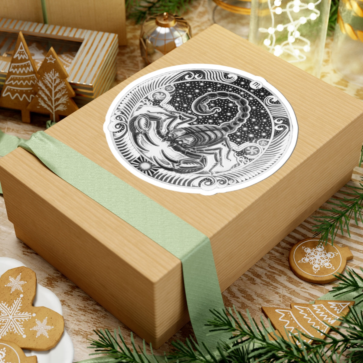 Scorpio Zodiac Kiss-Cut Sticker - Hand-Drawn Celestial Design (Non-AI) Universal