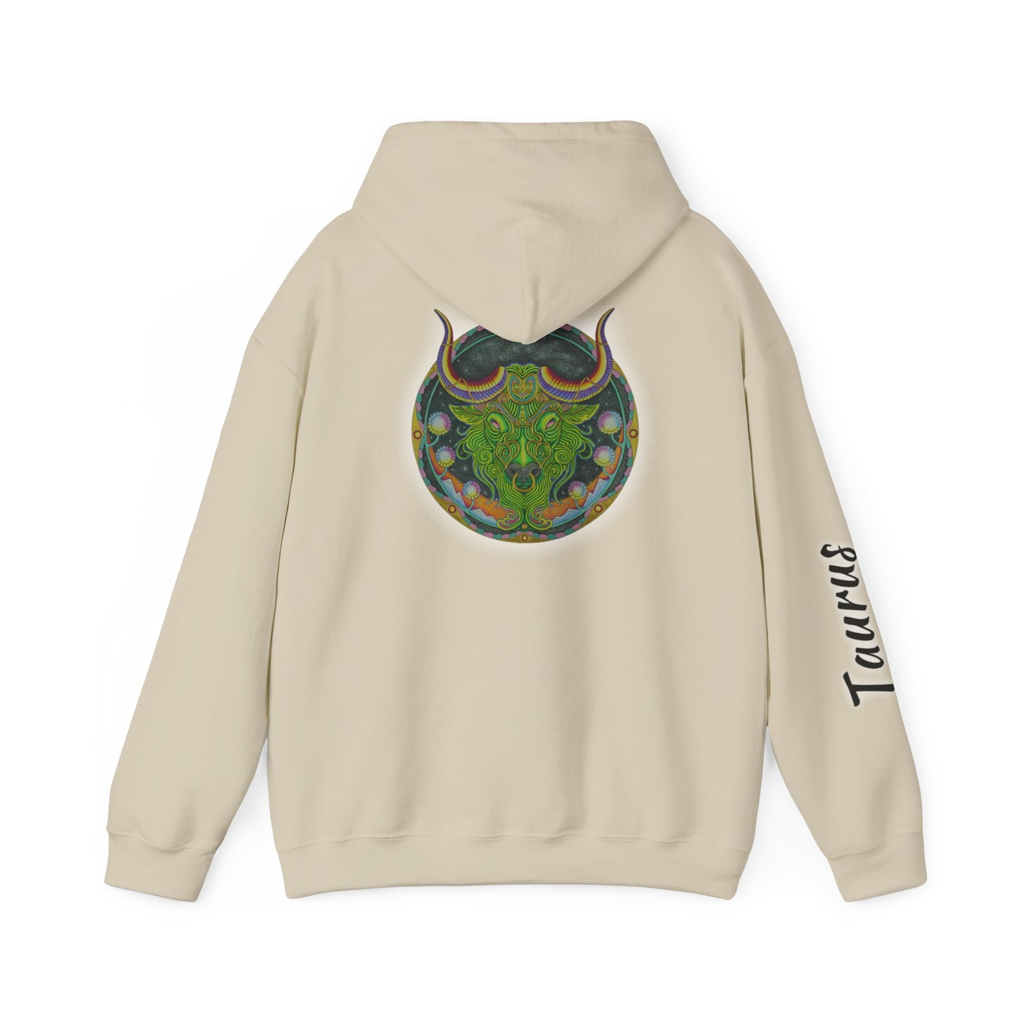 Taurus Zodiac Hoodie - Hand-Drawn Celestial Design (Non-AI)