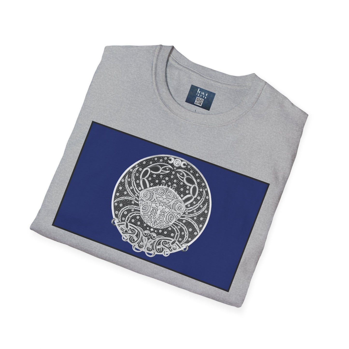 Cancer Zodiac Crew Neck T-Shirt – Hand-Drawn Celestial Design (Non-AI) Universal