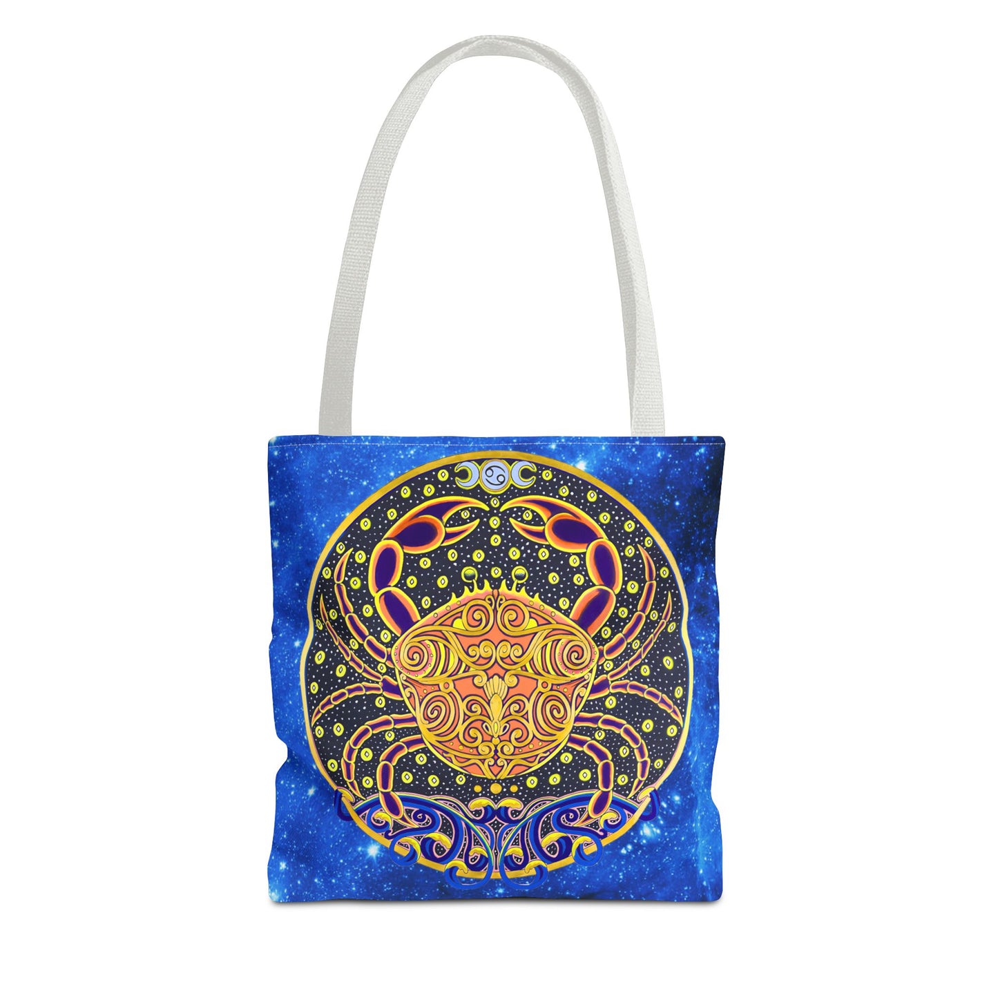 Cancer Zodiac Tote Bag - Hand-Drawn Celestial Design (Non-AI)