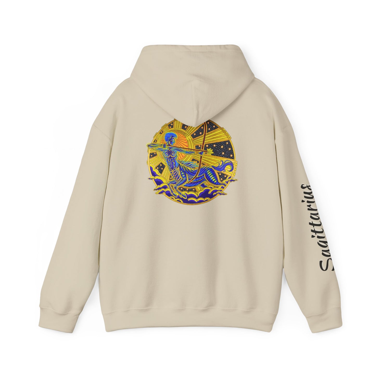Sagittarius Zodiac Hoodie – Hand-Drawn Celestial Design (Non-AI)