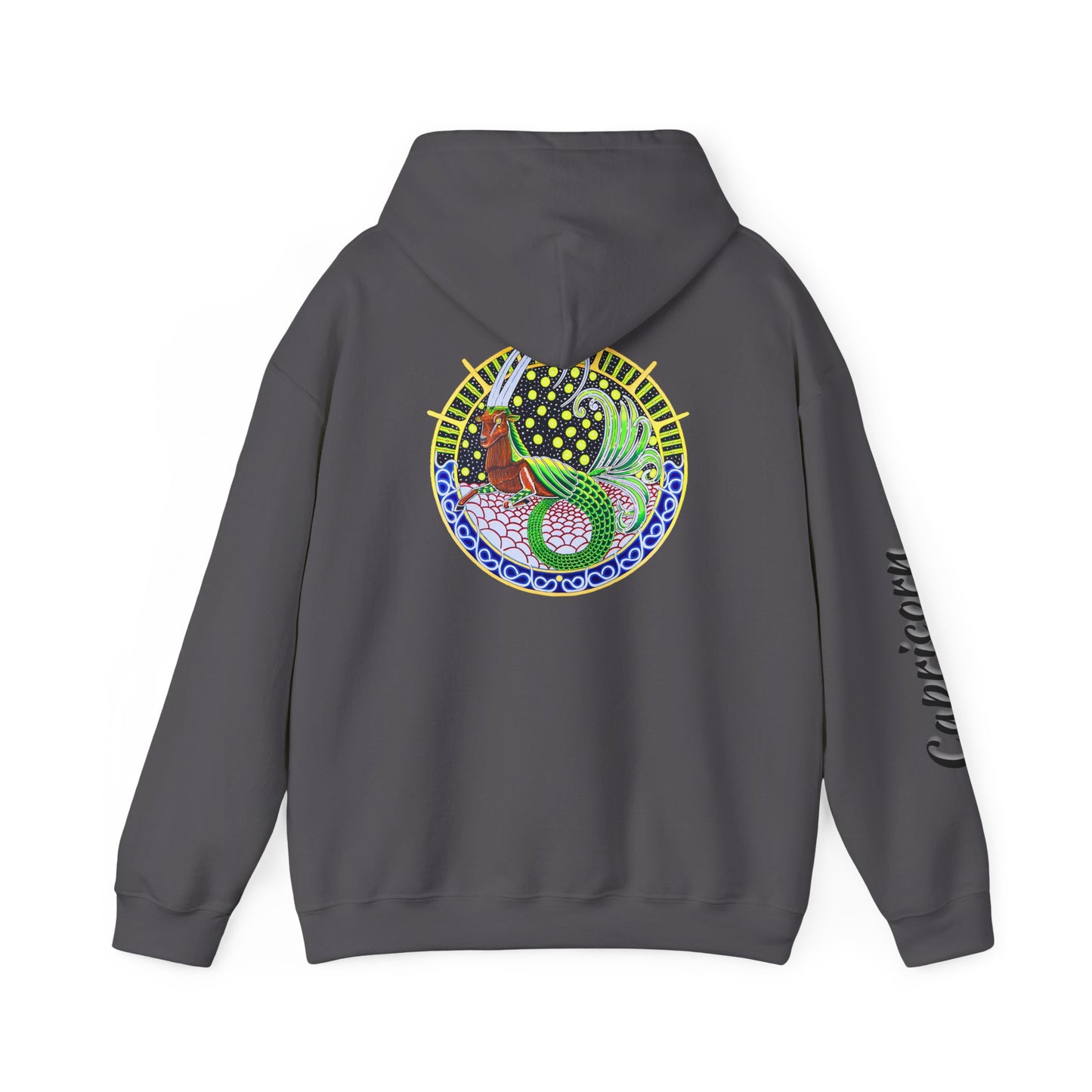 Capricorn Zodiac Hoodie – Hand-Drawn Celestial Design (Non-AI)