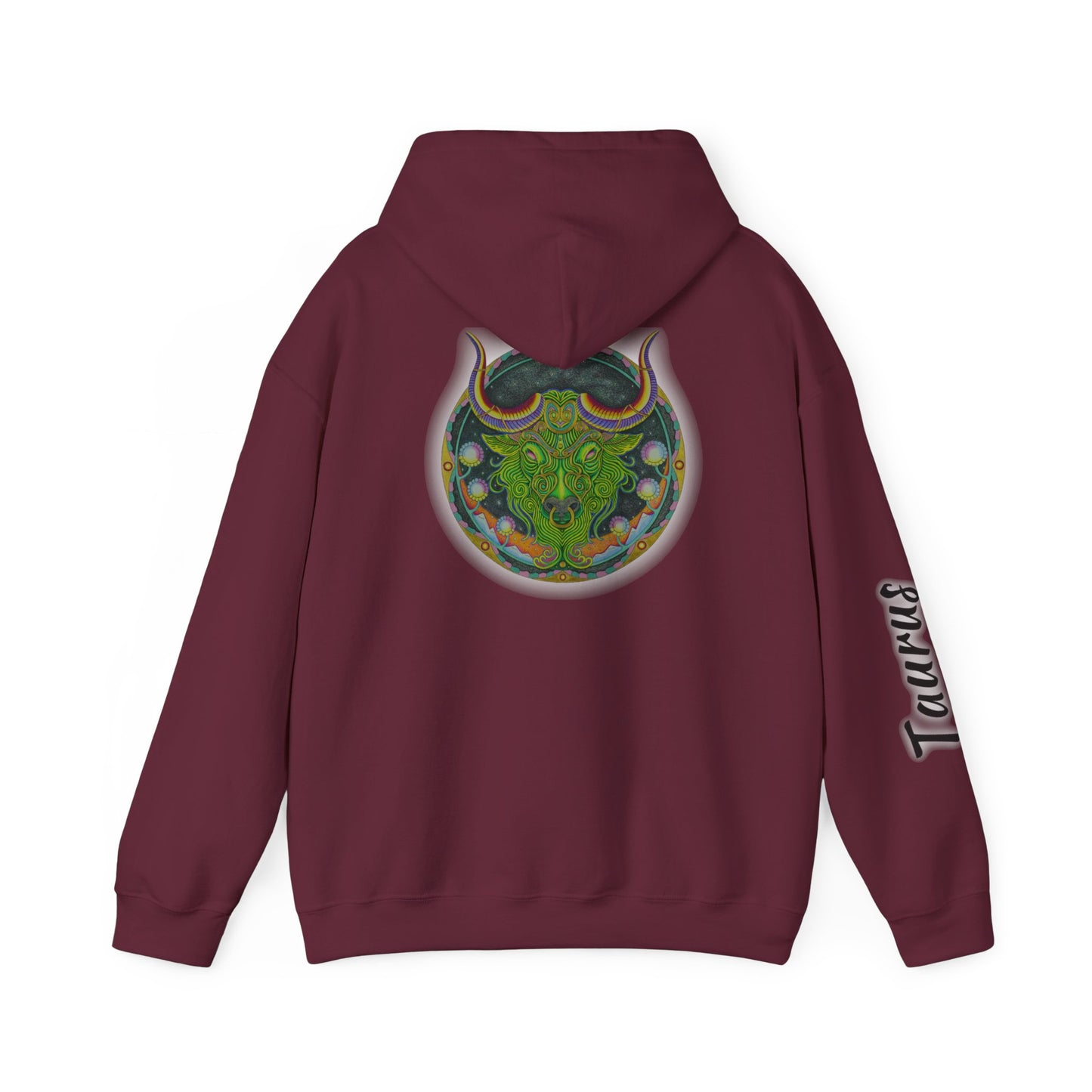 Taurus Zodiac Hoodie - Hand-Drawn Celestial Design (Non-AI)