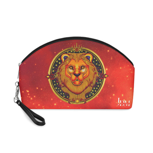 Leo Zodiac Makeup Bag – Hand-Drawn Celestial Design (Non-AI)
