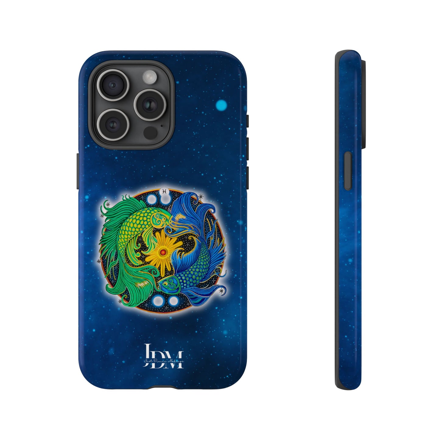 Pisces Zodiac Tough Phone Case – Hand-Drawn Celestial Design (Non-AI)