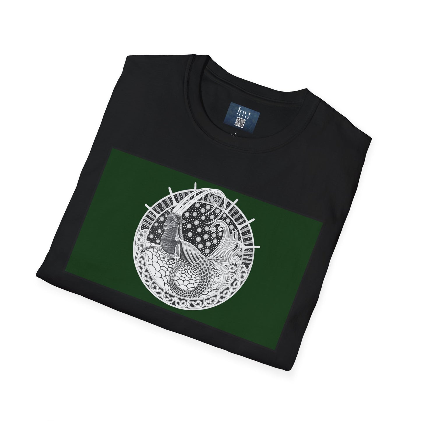 Capricorn Zodiac Crew Neck T-Shirt – Hand-Drawn Celestial Design (Non-AI) Universal