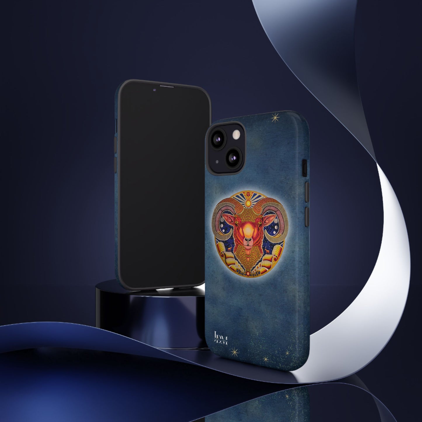 Aries Zodiac Phone Case - Hand-Drawn Celestial Design (Non-AI)