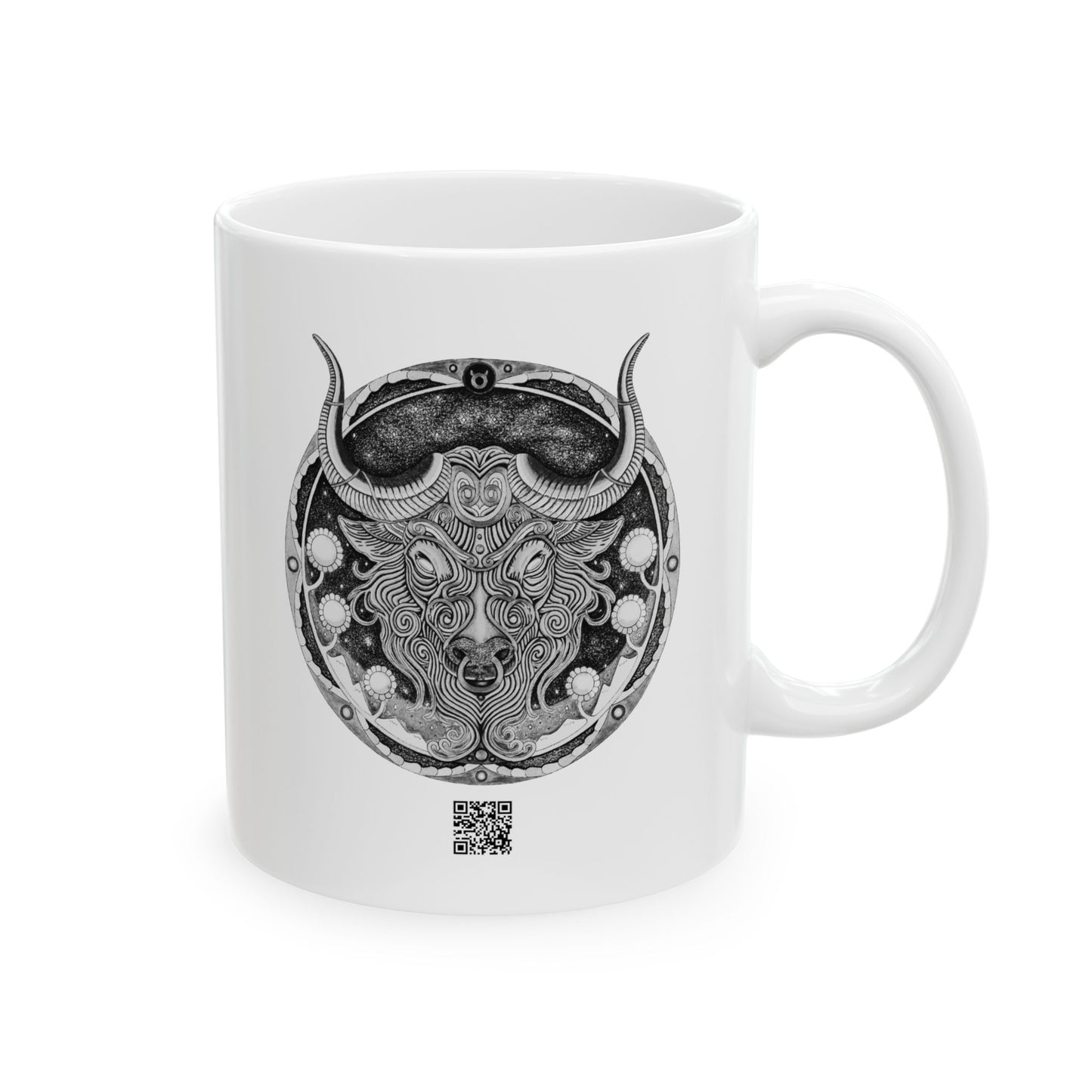 Taurus Zodiac Mug - Hand-Drawn Celestial Design (Non-AI) Universal