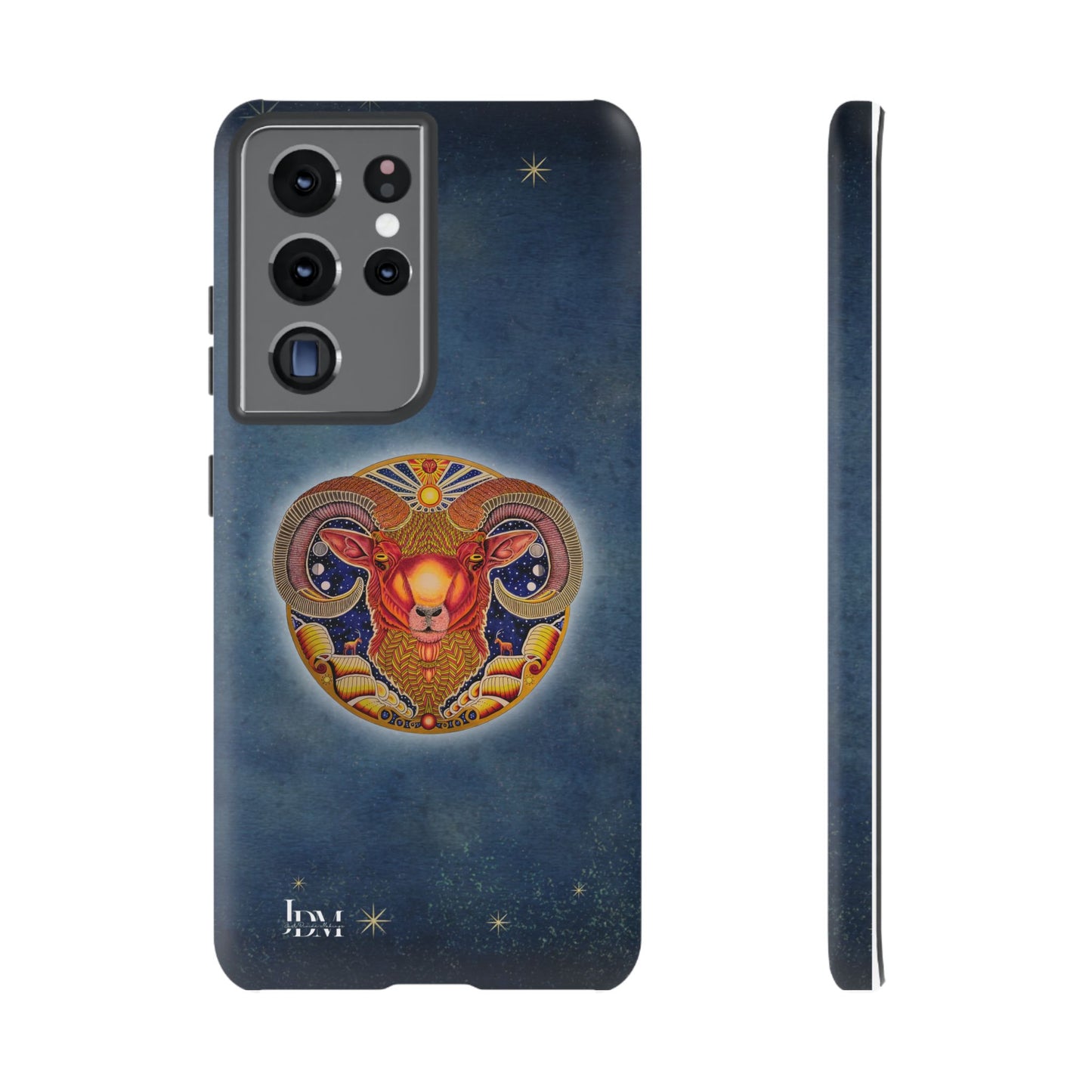 Aries Zodiac Phone Case - Hand-Drawn Celestial Design (Non-AI)