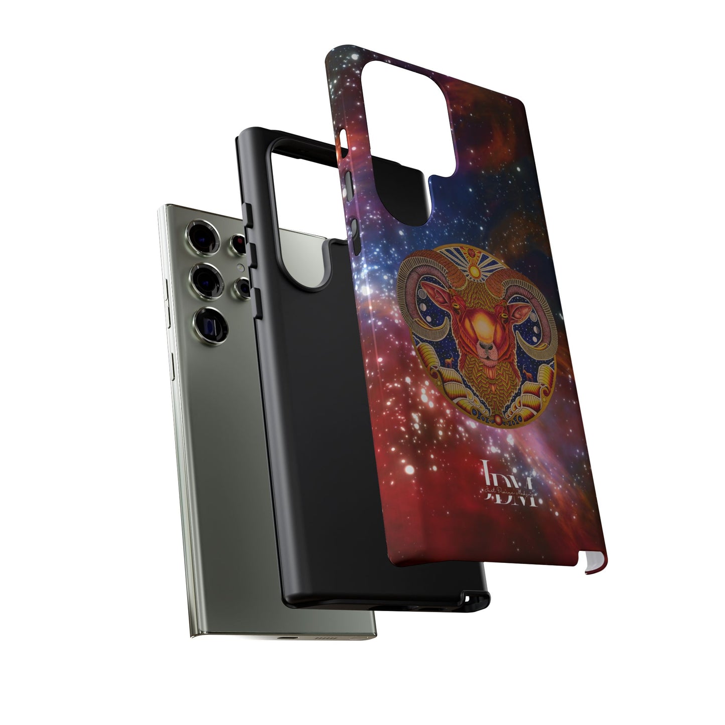 Aries Zodiac Tough Phone Case – Hand-Drawn Celestial Design (Non-AI)